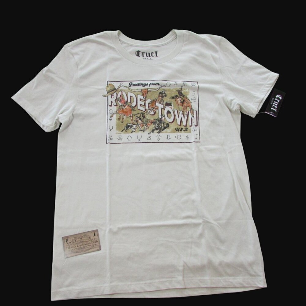 Cruel Denim Women's Short Sleeve Rodeotown Graphic T-Shirt - Cream